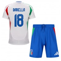 Italy Nicolo Barella #18 Replica Away Minikit Euro 2024 Short Sleeve (+ pants)